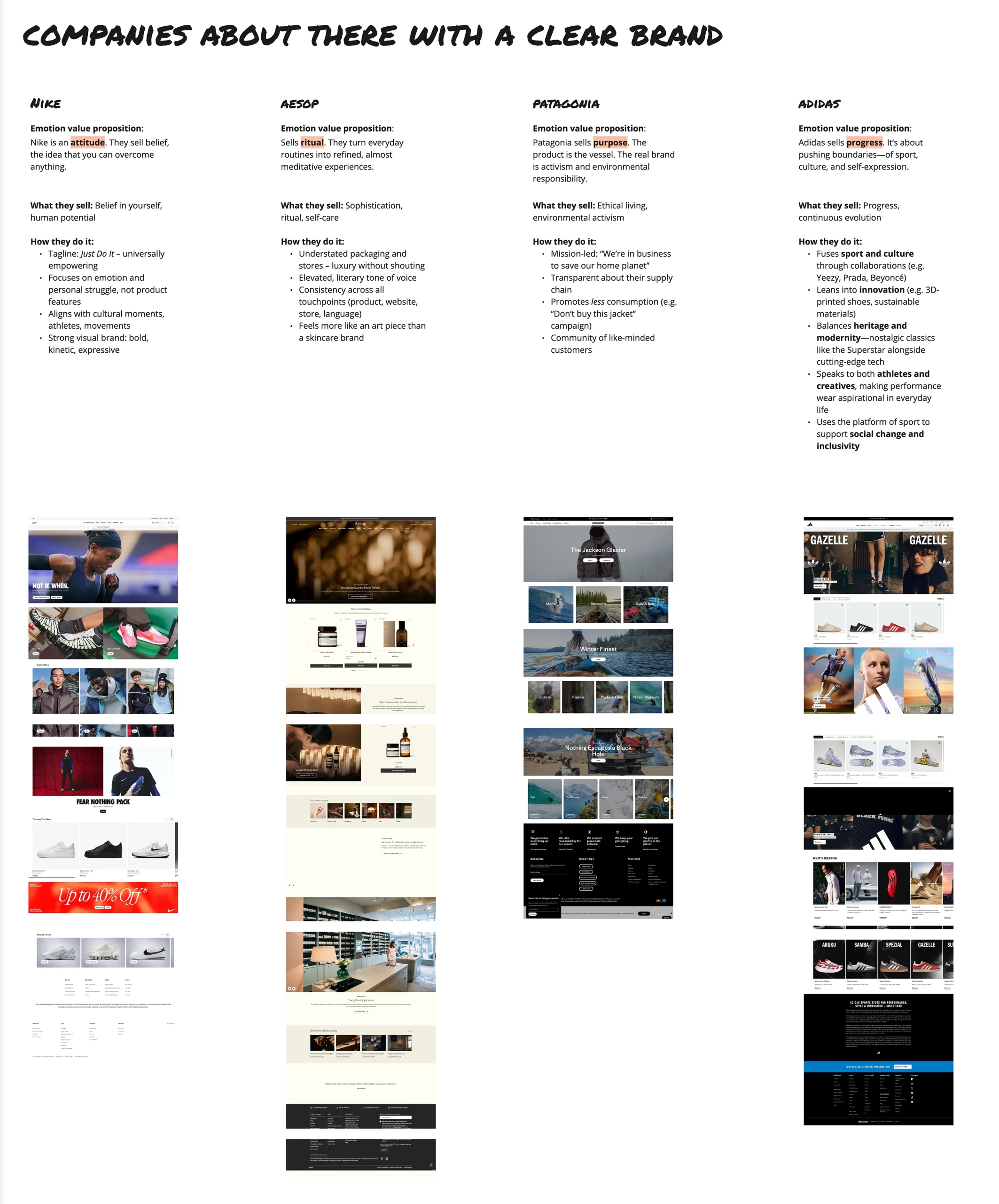 New Drova website research _ moodboard - companies about there with a clear brand LR